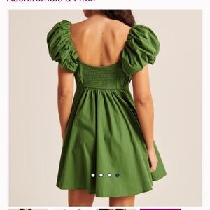 Abercrombie NWOT Green Puff Sleeve Mini Dress